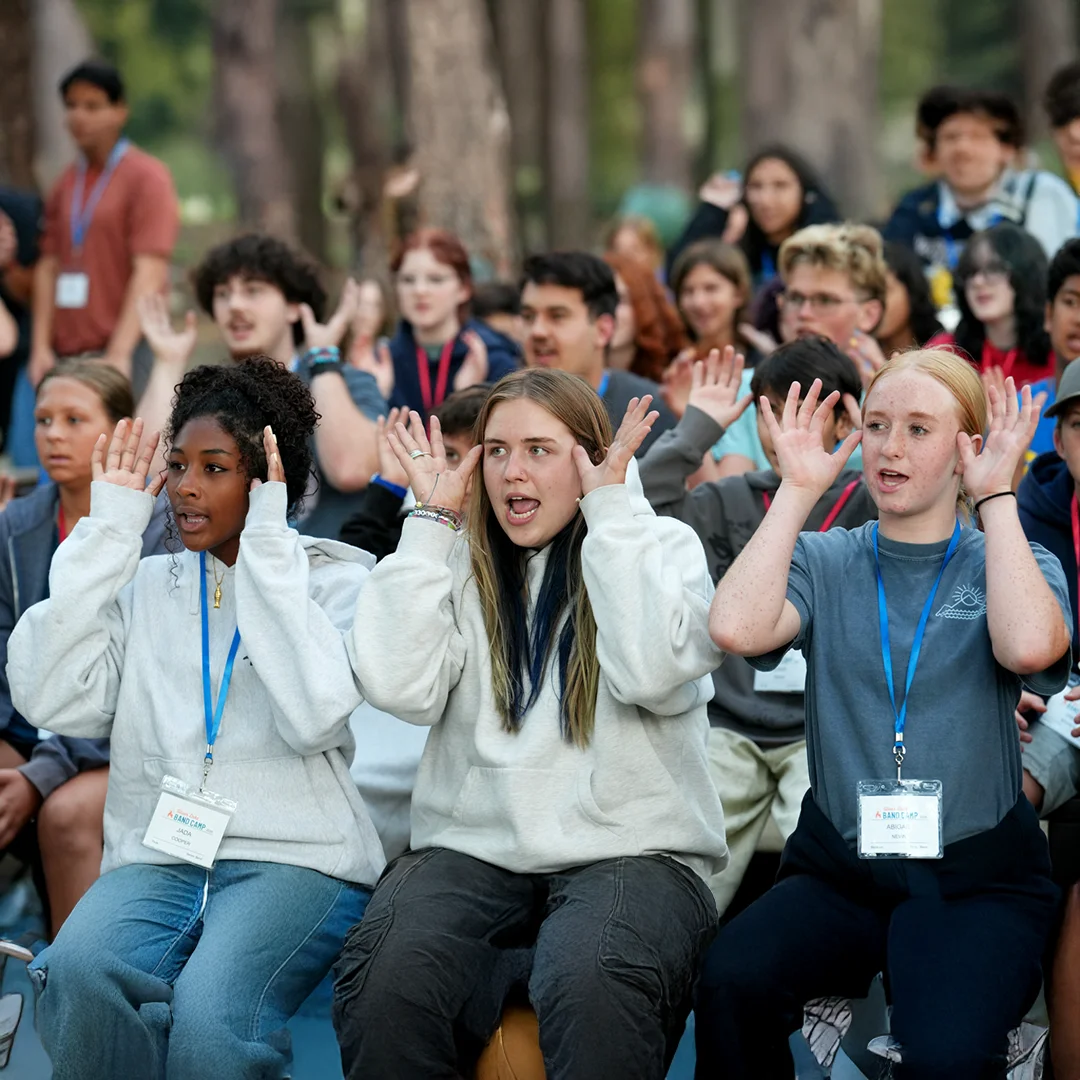 Campers Singing And Doing Hand Motions