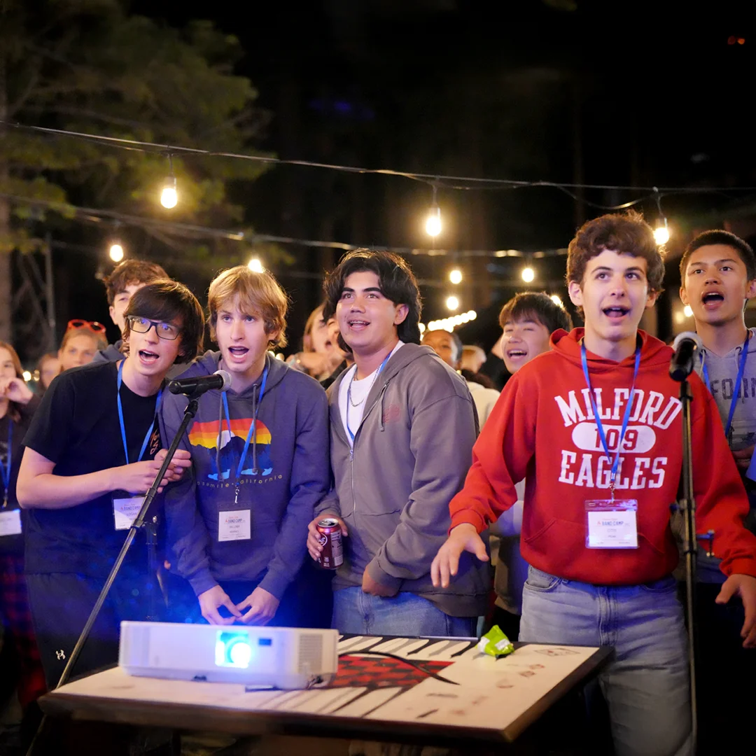 Outdoor Karaoke Night At Camp