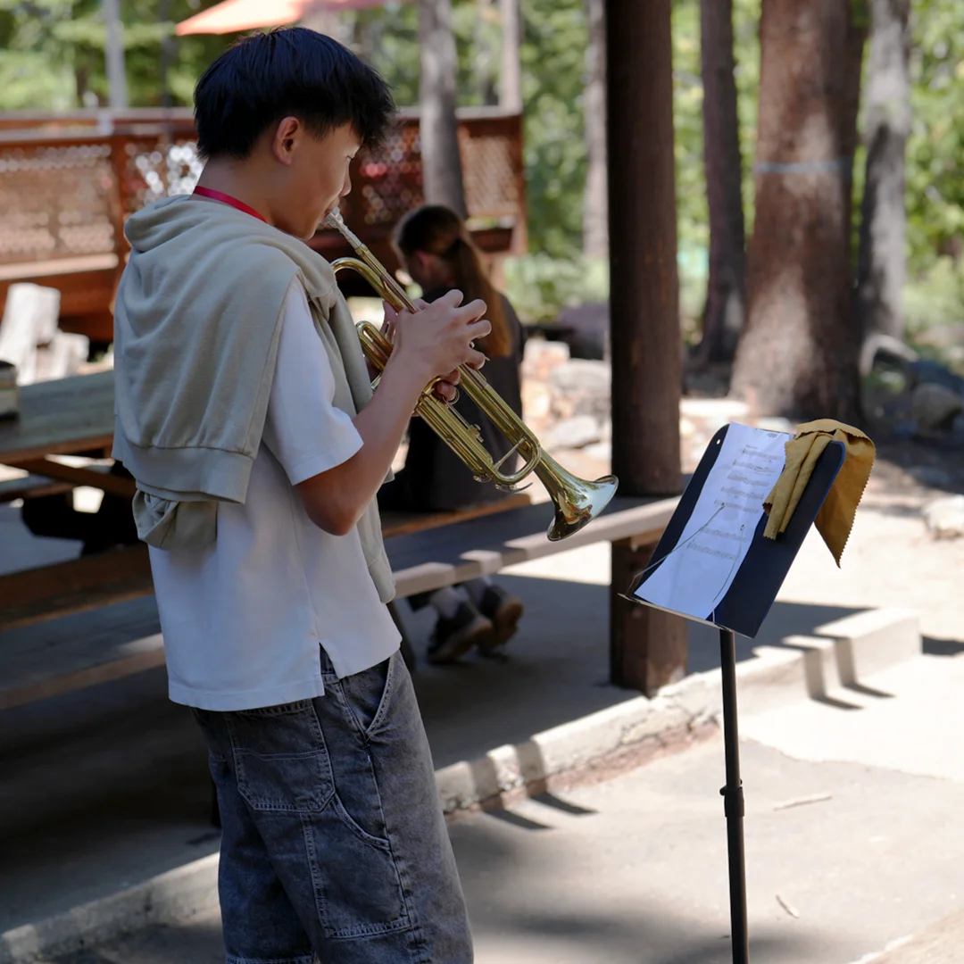 Trumpet Practice Outdoors