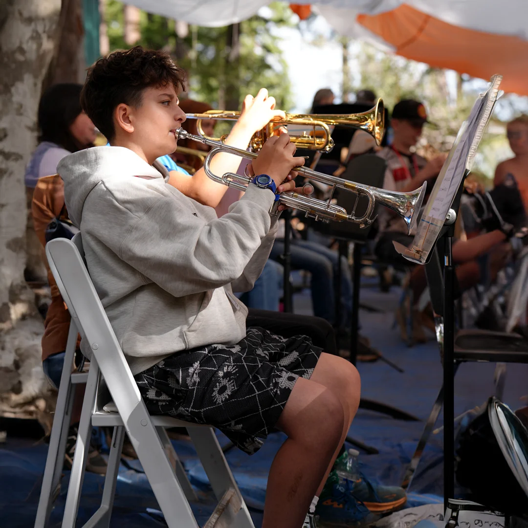 Trumpet Section Outdoor Rehearsal